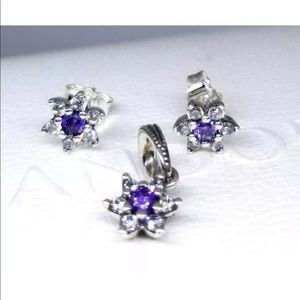 Authentic Pandora pendant and earring